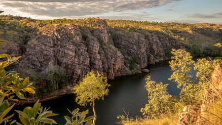 ancient katherine gorge in nitmiluk national parkの写真素材