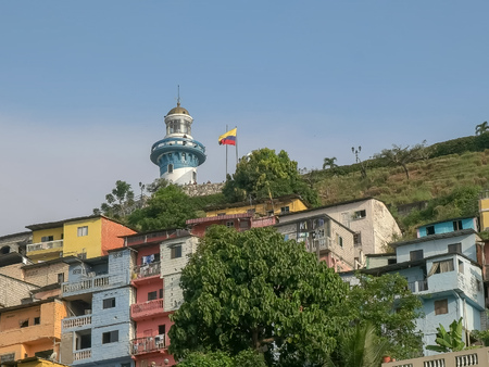 close up of cerro santa ana lighthouseの写真素材