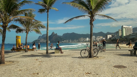 RIO DE JANEIRO, BRAZIL- 24,MAY, 2016: ipanema beach from arpoador in rio de janeiro