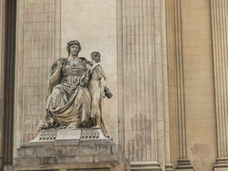 RIO DE JANEIRO, BRAZIL- 25, MAY, 2016: statue on the steps of the legislative assembly in rio