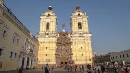 LIMA, PERU- JUNE, 12, 2016: the monastery san francisco in lima, peruのeditorial素材