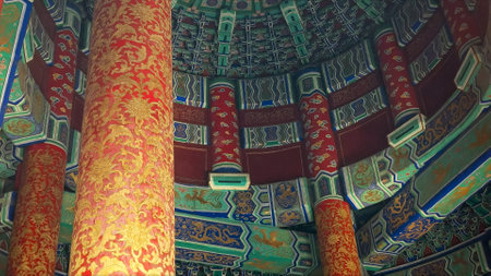 interior of the roof of the temple of heaven, beijing