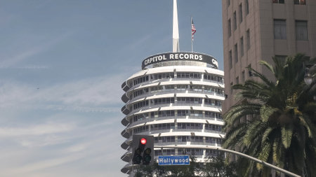 LOS ANGELES, USA MARCH 19, 2017: close shot of capitol records in los angelesのeditorial素材