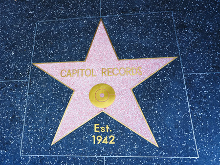 LOS ANGELES, USA MARCH 19, 2017: walk of fame star for capitol records in los angeles