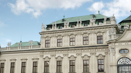 VIENNA, AUSTRIA-OCTOBER, 9, 2017: close up of belvedere palace in viennaのeditorial素材