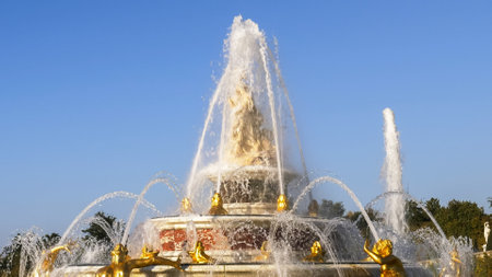 PARIS, FRANCE - OCTOBER, 15, 2017: close up of latona fountain at versailles palace in parisのeditorial素材