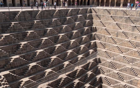 ABHANERI, INDIA-MAR, 24, 2019: top of chand baori, a stepwell situated in the village of in the indiaのeditorial素材
