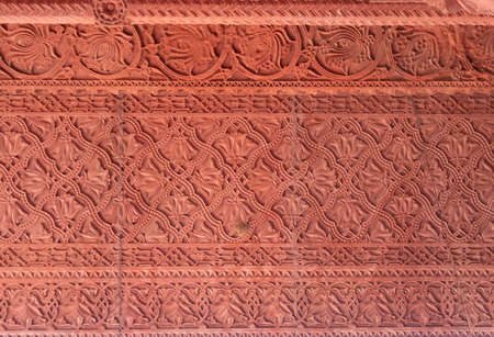 FATEPHUR SIKRI, INDIA- MARCH, 27, 2019: floral design on a wallのeditorial素材