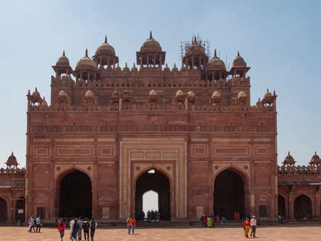 FATEPHUR SIKRI, INDIA- MARCH, 27, 2019: exterior view of the ancient buland darwaza gateのeditorial素材