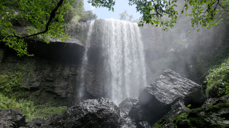 low angle view of zillie falls on the atherton tableland