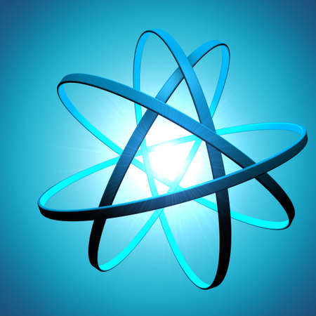 3d circular bands with light coming out from the middleの写真素材