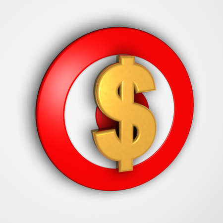 Dollar symbol on 3d targetの写真素材