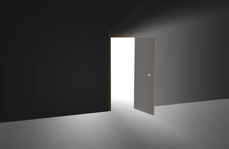3d Doorway with light streaming throughの写真素材