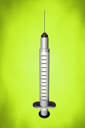 3d needle on green backgroundの写真素材