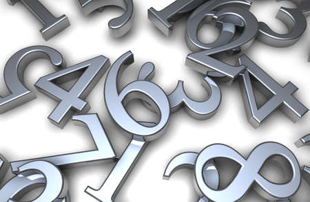 3d Numbers on a white surfaceの写真素材