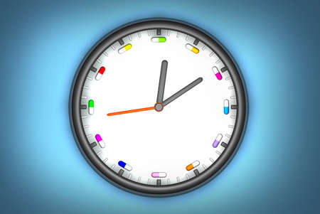 3d clock with pills instead of numbers
