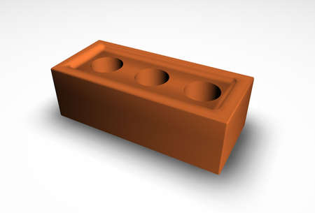 Isolated 3d brick on white backgroundの写真素材