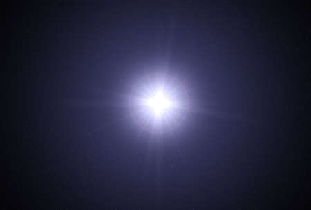 Bright beaming star on a black background