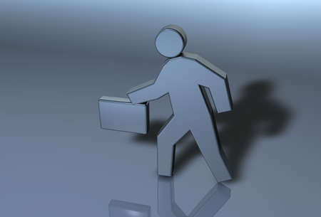 3d Figure holding a briefcaseの写真素材