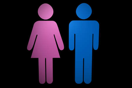 Male and female 3d figuresの写真素材