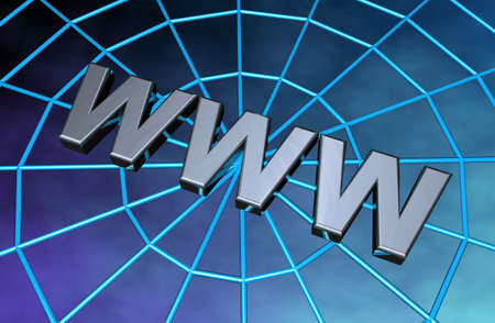 The letters www on a 3d web