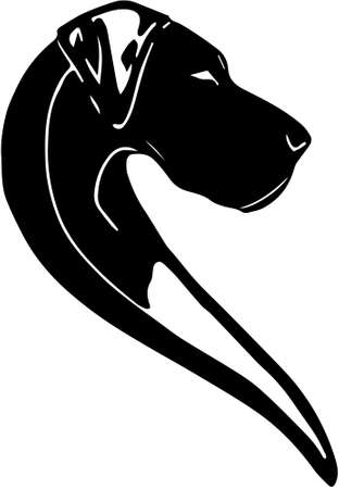 Great Dane head logo in black and whiteのイラスト素材