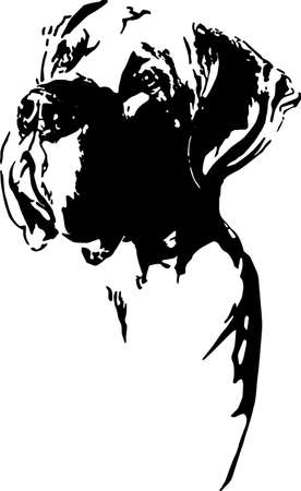 Great Dane head logo in black and whiteのイラスト素材