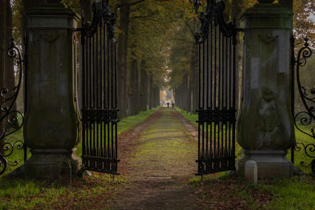 Castle gate and forest in Heeswijk the Netherlandsの写真素材
