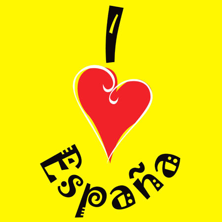 I love Spain logoのイラスト素材