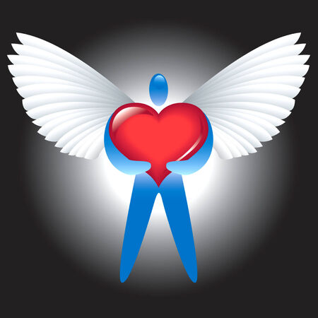 Angel of love at nightのイラスト素材