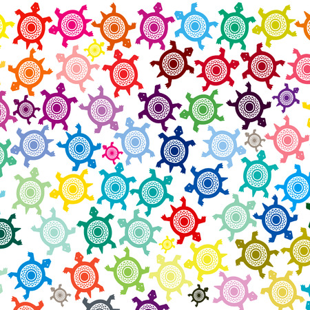 Tribal turtles textureのイラスト素材