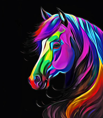 multicolored horseの素材