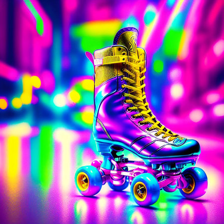 Neon Colorful Women's Skateboardの素材