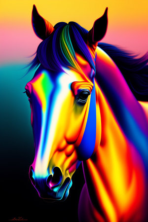 multicolored horseの素材