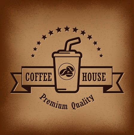 Premium coffee label over vintage backgroundのイラスト素材
