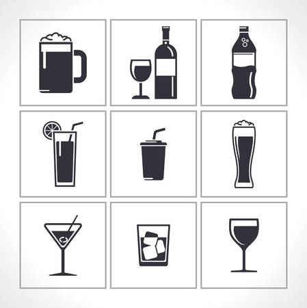 beverages iconsのイラスト素材