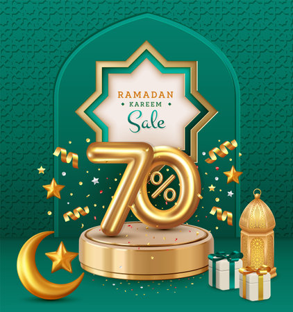 Ramadan super sale banner template 70%のイラスト素材