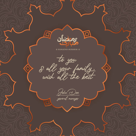 Modern style Ramadan Mubarak greeting cards with Arabic calligraphyのイラスト素材