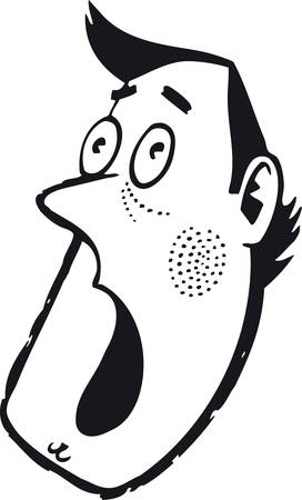 Frightened man, Retro Vector Illustrationのイラスト素材