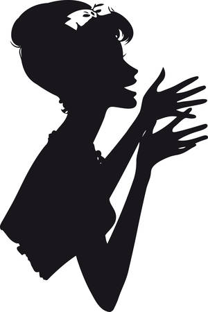 Woman's silhouette, Retro Vector Illustrationのイラスト素材
