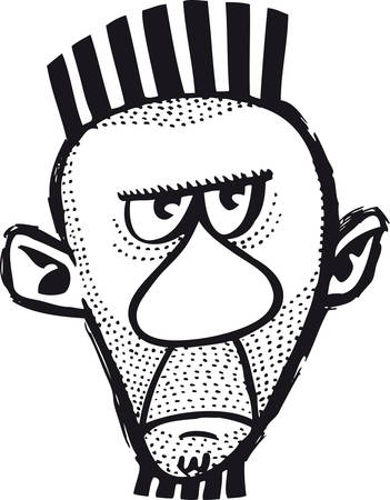 Unhappy prisoner, Retro Vector Illustrationのイラスト素材