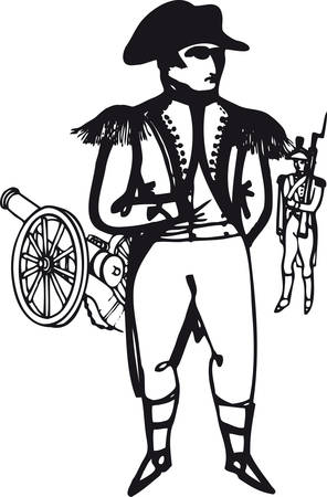 Napoleon Bonaparte, Retro Vector Illustrationのイラスト素材