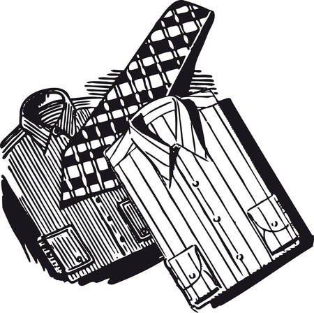Shirts with tie, Retro Vector Illustrationのイラスト素材