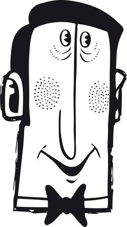 Nice guy with bow tie, Retro Vector Illustrationのイラスト素材