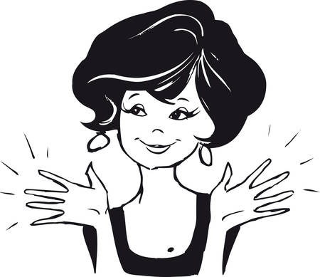Woman with clean hands, Retro Vector Illustrationのイラスト素材