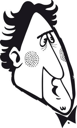 Man looking skeptical, Retro Vector Illustrationのイラスト素材