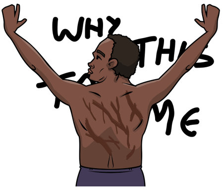 Black Lives Matter, BLM, No Racism, Statement. Young African Americans: man and woman against racism. Black citizens are fighting for equality.のイラスト素材