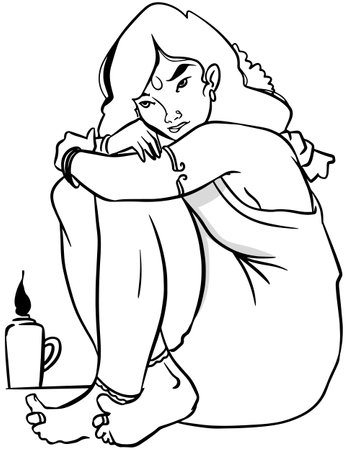 Black and White Cartoon Illustration of Loving Couple Hugging and Kissingのイラスト素材