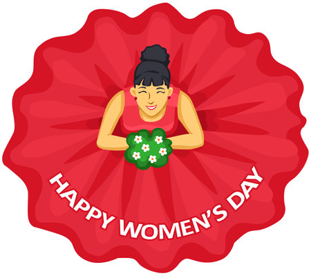 Happy Women's Day Greeting Card. Vector Illustration.のイラスト素材