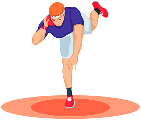 Illustration of a Boxer Wearing Sportswear and Sneakers Doing a Exerciseのイラスト素材
